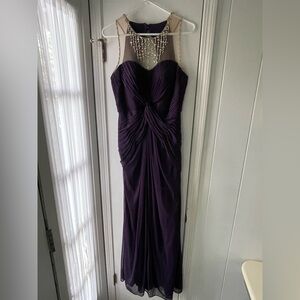 Adrianna Papell Deep Purple Long Dress, Size 10